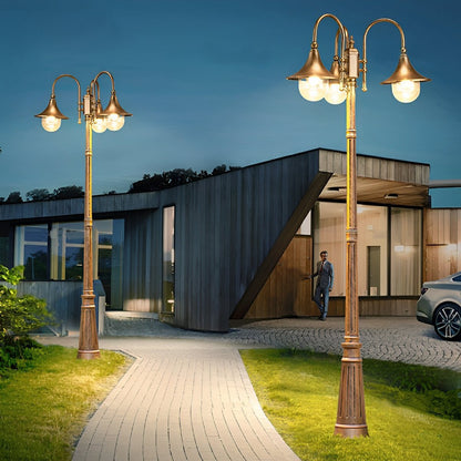Vintage Waterproof Flared LED Outdoor Pathway Pole Lights - Flyachilles