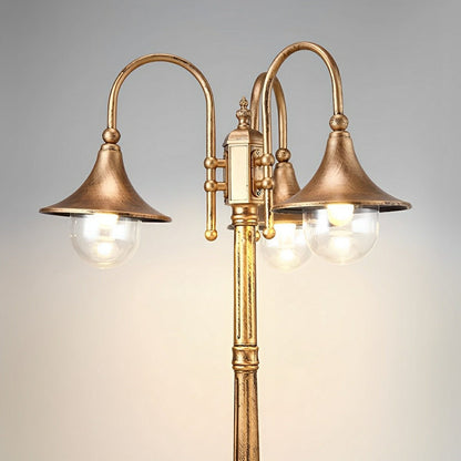 Vintage Waterproof Flared LED Outdoor Pathway Pole Lights - Flyachilles