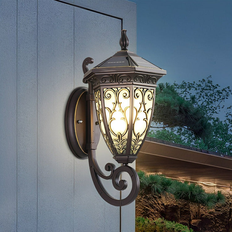 Vintage Waterproof Floral Pattern Outdoor LED Porch Wall Lights - Flyachilles