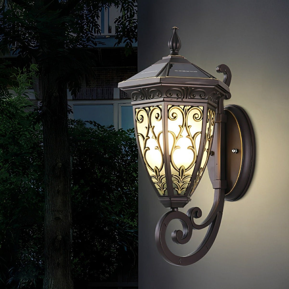 Vintage Waterproof Floral Pattern Outdoor LED Porch Wall Lights - Flyachilles