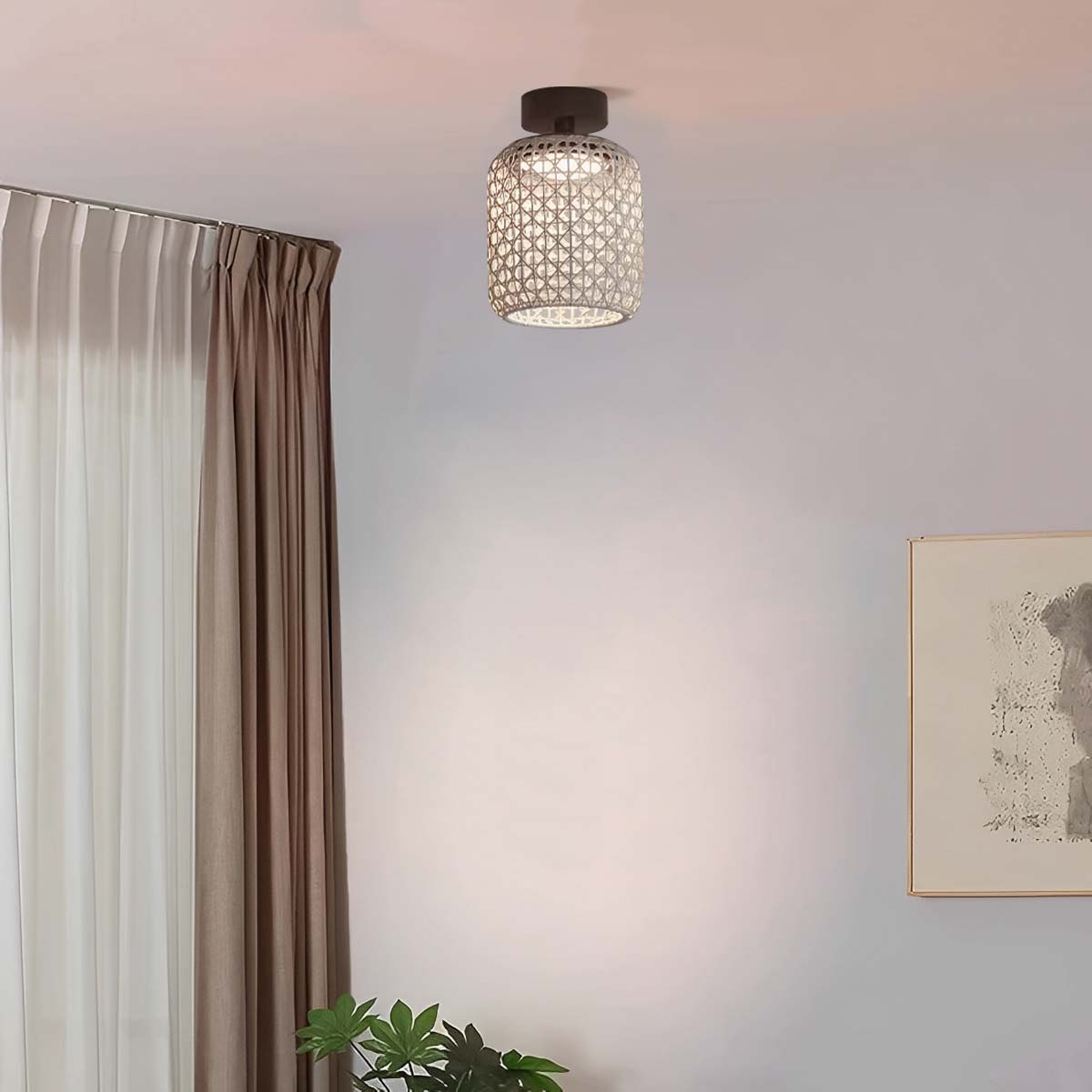Vintage Waterproof Rattan LED Outdoor Ceiling Lights Lanterns - Flyachilles