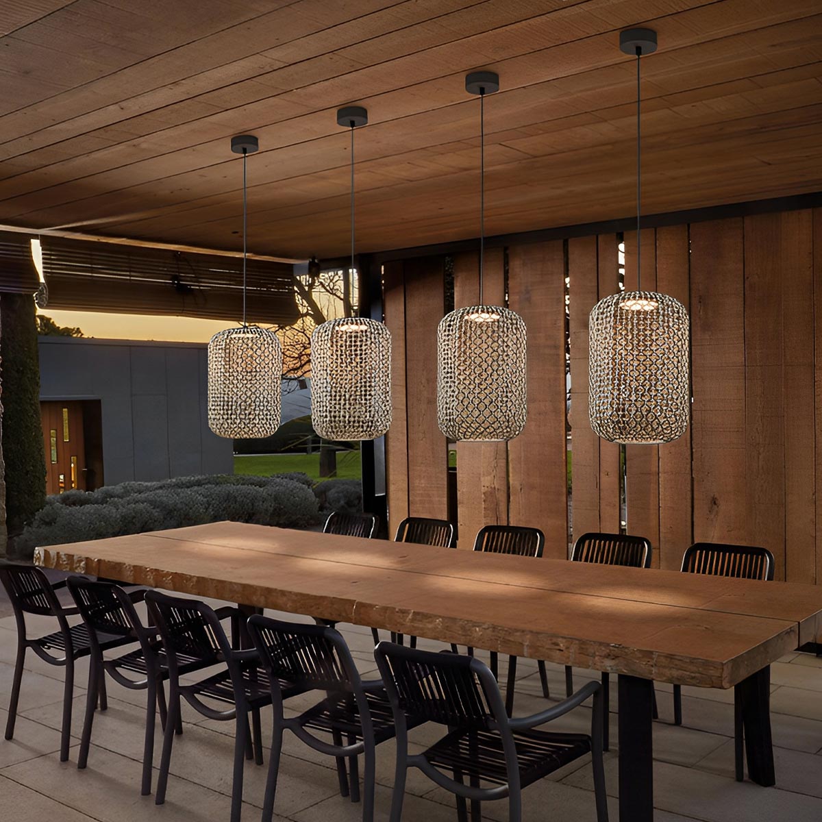 Vintage Waterproof Rattan LED Outdoor Ceiling Lights Lanterns - Flyachilles