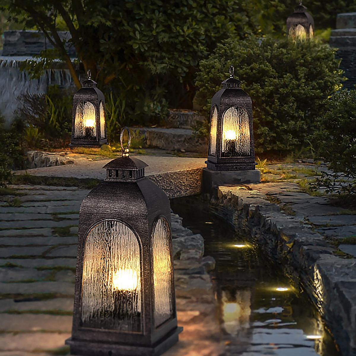 Vintage Waterproof Solar Lantern Outdoor LED Landscape Lighting - Flyachilles