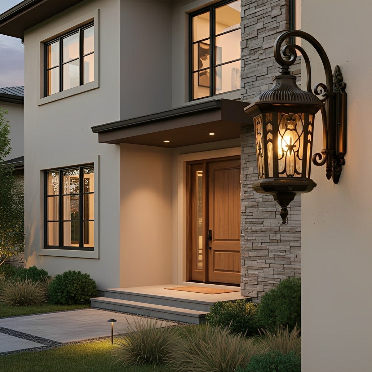 Vintage Waterproof Window Paper-cuts Outdoor LED Porch Light Exterior ...