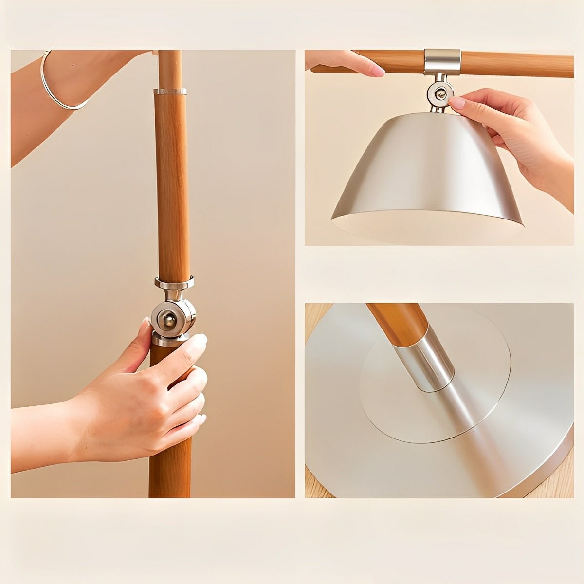 Vintage Wood Adjustable Swing Arm Floor Lamp - Flyachilles