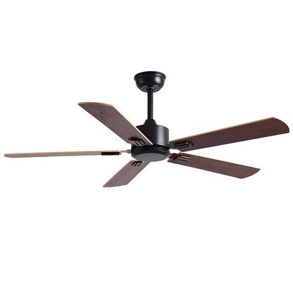 Vintage Wood Grain DC Motor 6 - speed Reverse Frequency Ceiling Fan 5 Blades - Flyachilles