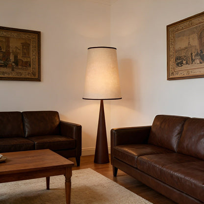 Vintage Wood Tapered LED Floor Lamp - Flyachilles