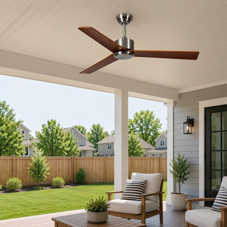 Waterproof 3-Blade Streamlined Wood Outdoor Ceiling Fan - Flyachilles