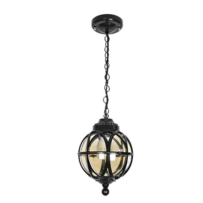 Waterproof Aluminum Glass Ball Outdoor Chandelier Light Hanging Chain Adjustable - Flyachilles