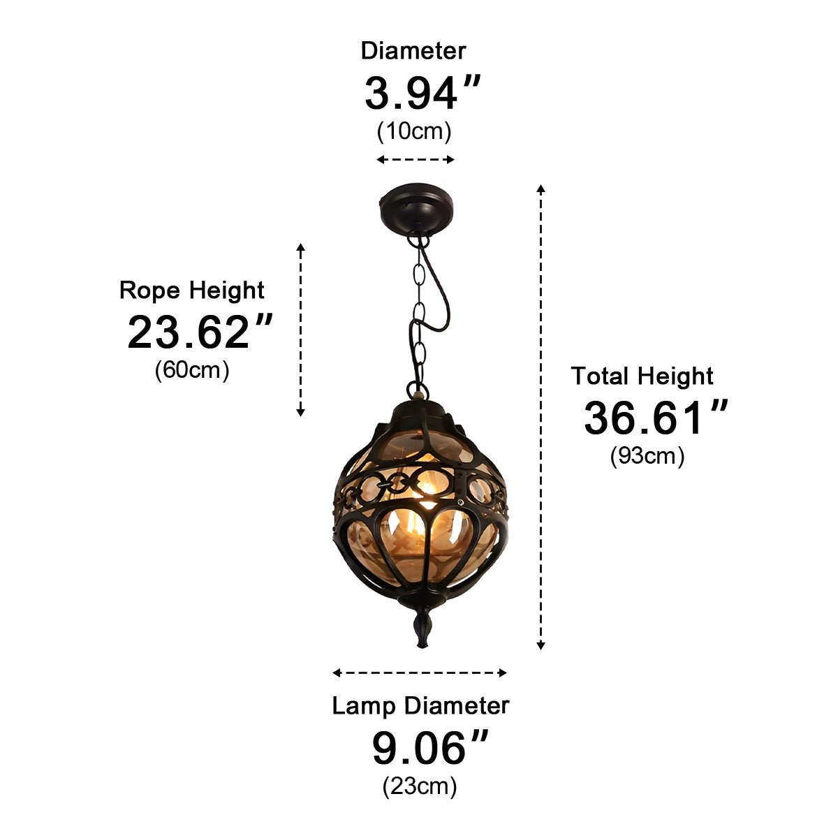 Waterproof Aluminum Glass Ball Outdoor Chandelier Light Hanging Light - Flyachilles
