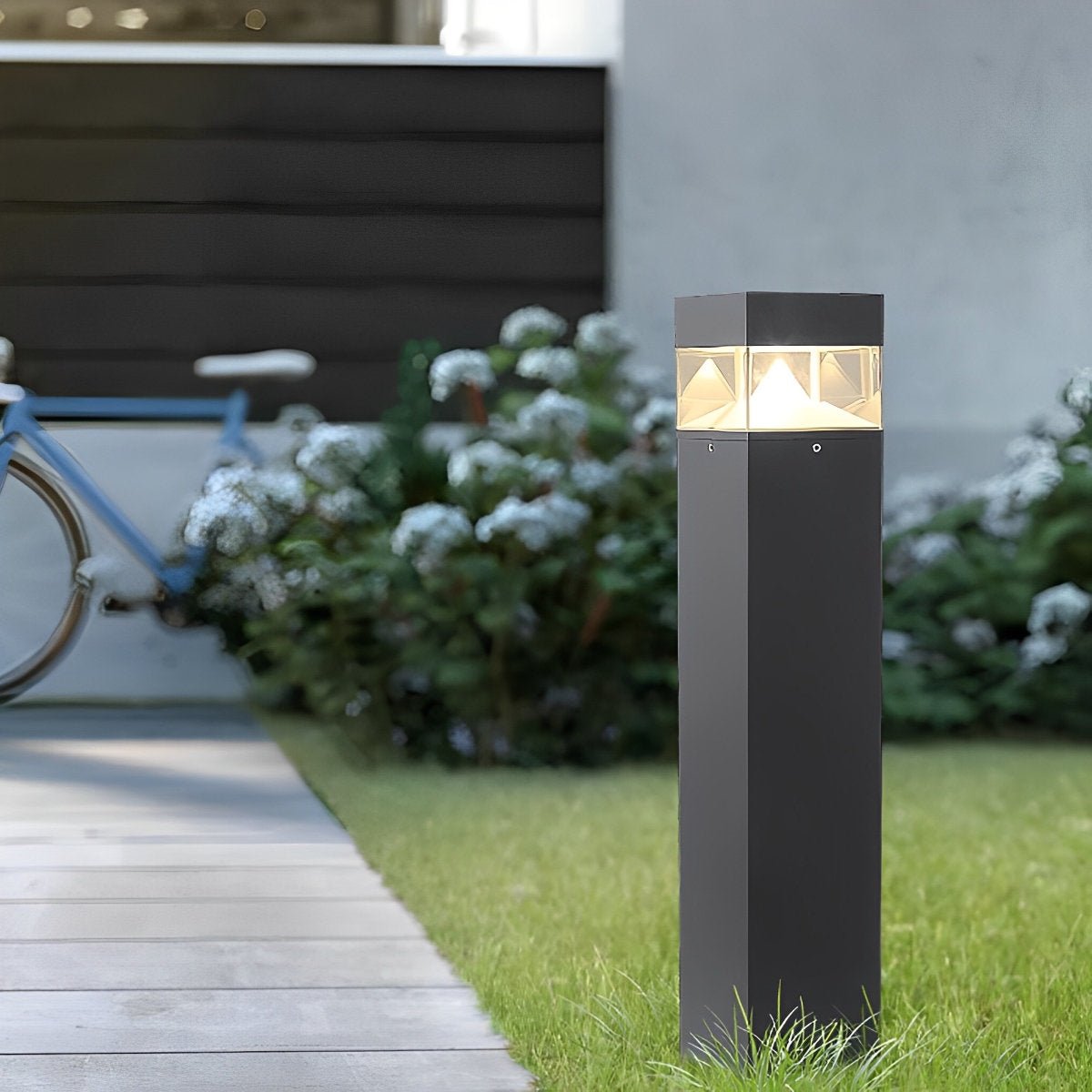 Waterproof Aluminum Metal Post Bollard Light Pillar Lantern Pathway - Flyachilles