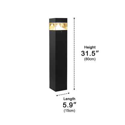 Waterproof Aluminum Metal Post Bollard Light Pillar Lantern Pathway - Flyachilles