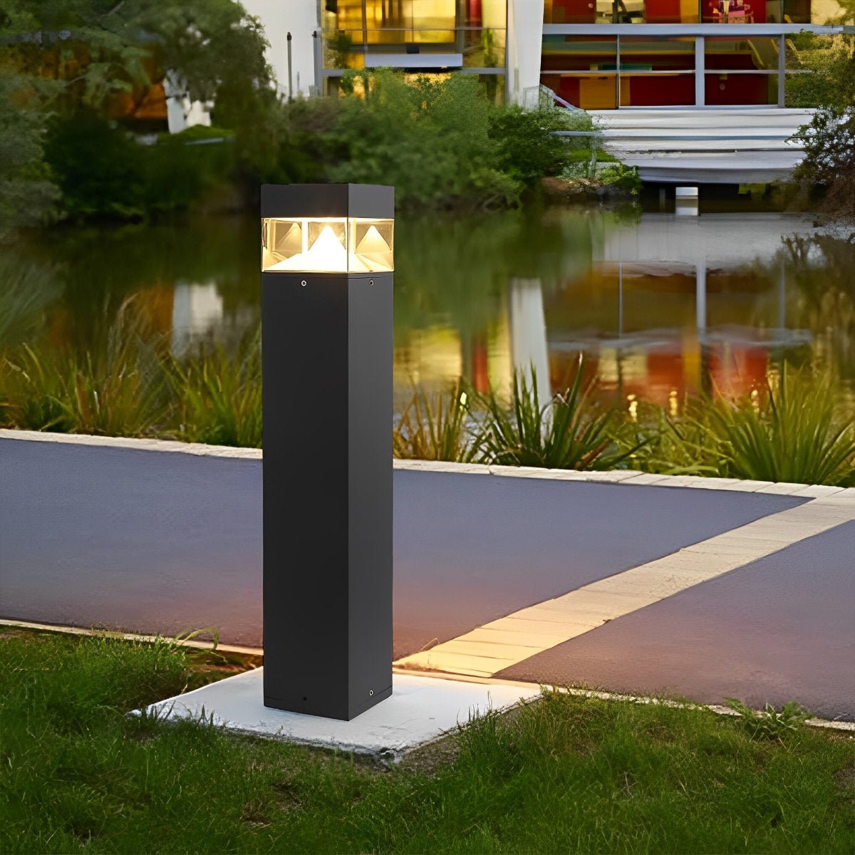 Waterproof Aluminum Metal Post Bollard Light Pillar Lantern Pathway - Flyachilles