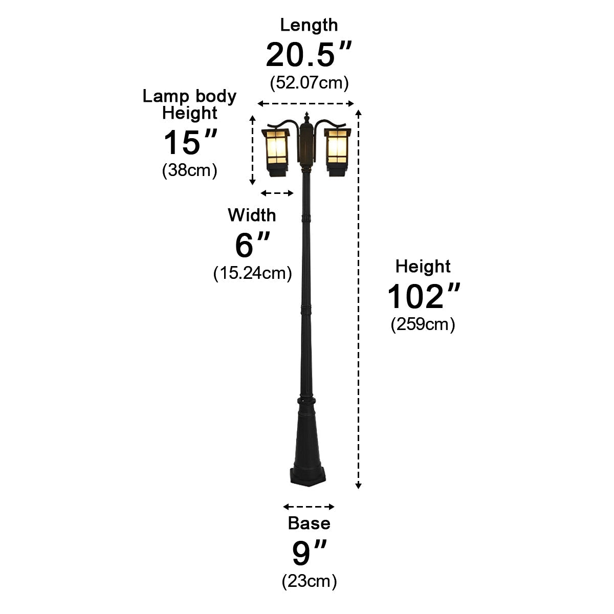 Waterproof Black Modern Outdoor Pole Lights Public Lighting - Flyachilles