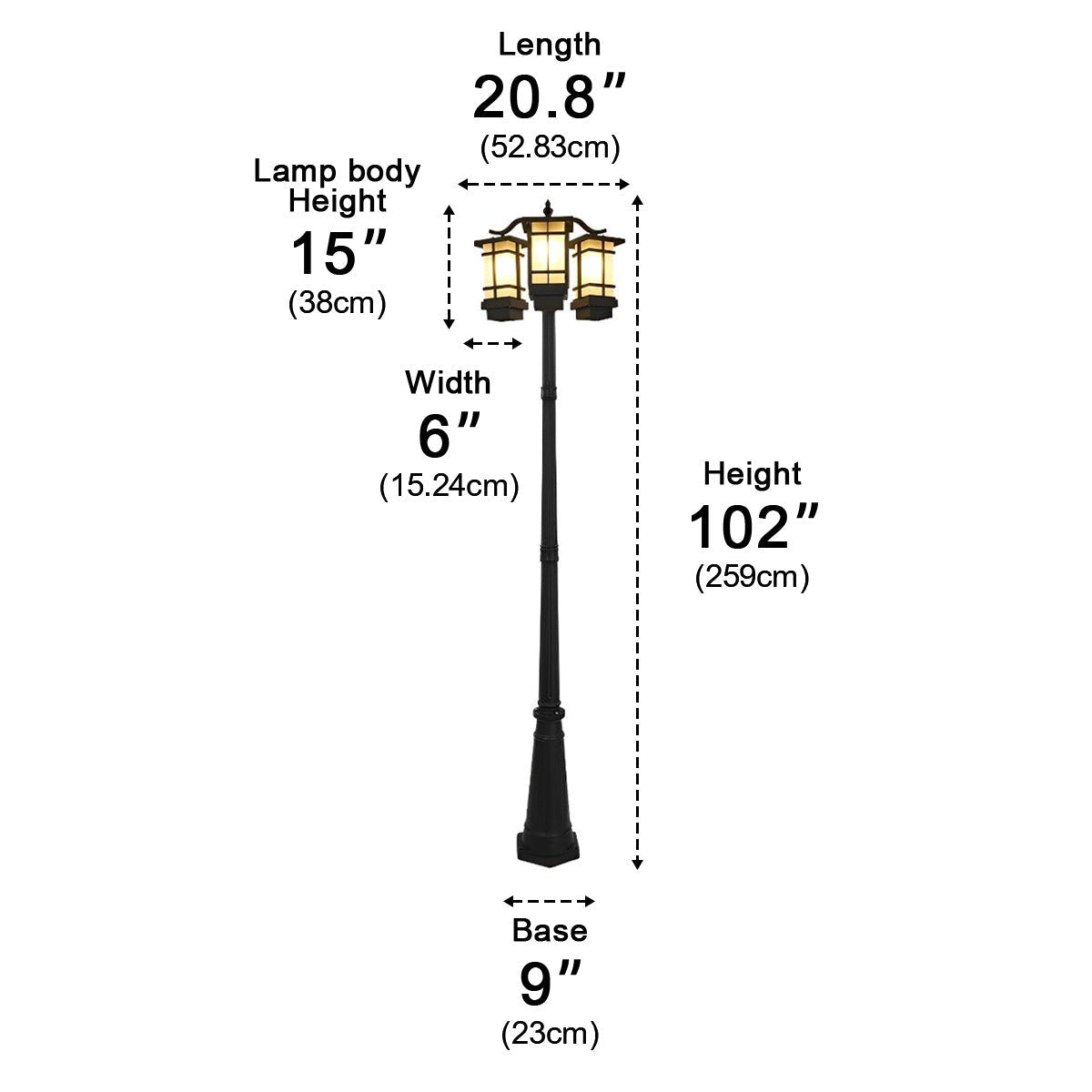 Waterproof Black Modern Outdoor Pole Lights Public Lighting - Flyachilles
