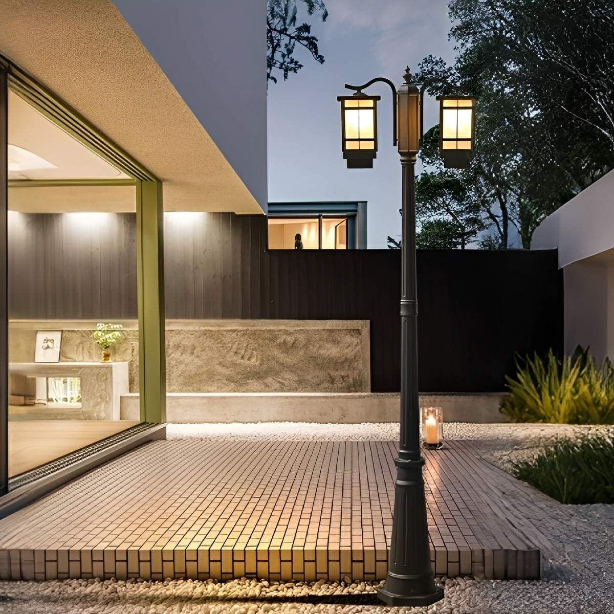 Waterproof Black Modern Outdoor Pole Lights Public Lighting - Flyachilles