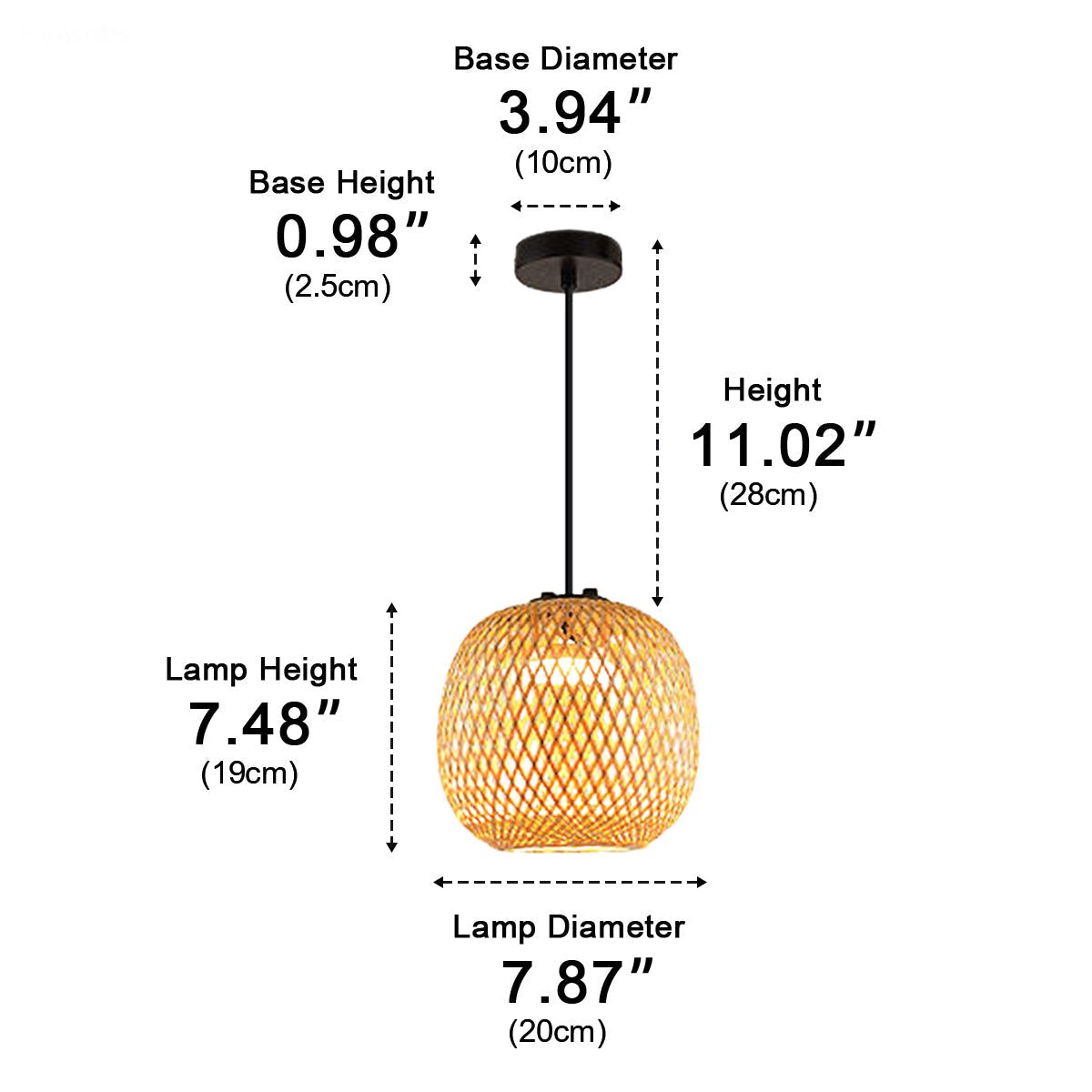 Waterproof Coastal Oval Wood Rattan LED Outdoor Pendant Light - Flyachilles