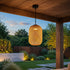 Waterproof Coastal Rounded Cylinder Rattan LED Outdoor Pendant Light - Flyachilles