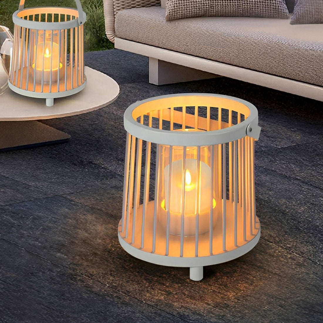 Waterproof Cylinder Outdoor Floor Lamps Hanging LED Candle Lanterns - Flyachilles