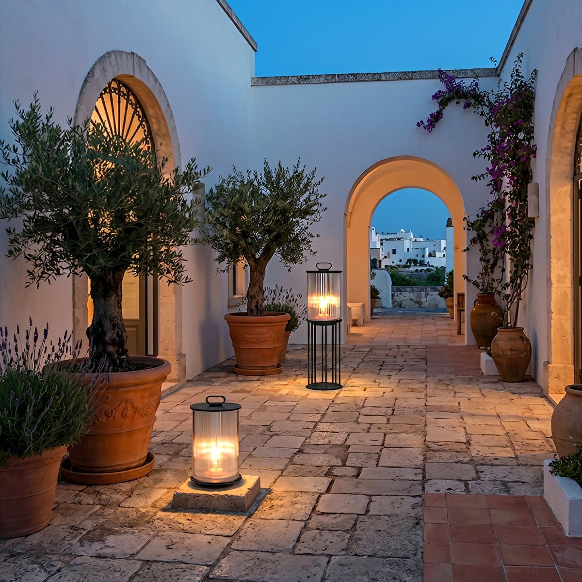 Waterproof Cylinder Outdoor Lantern Post Light Pathway Lighting - Flyachilles