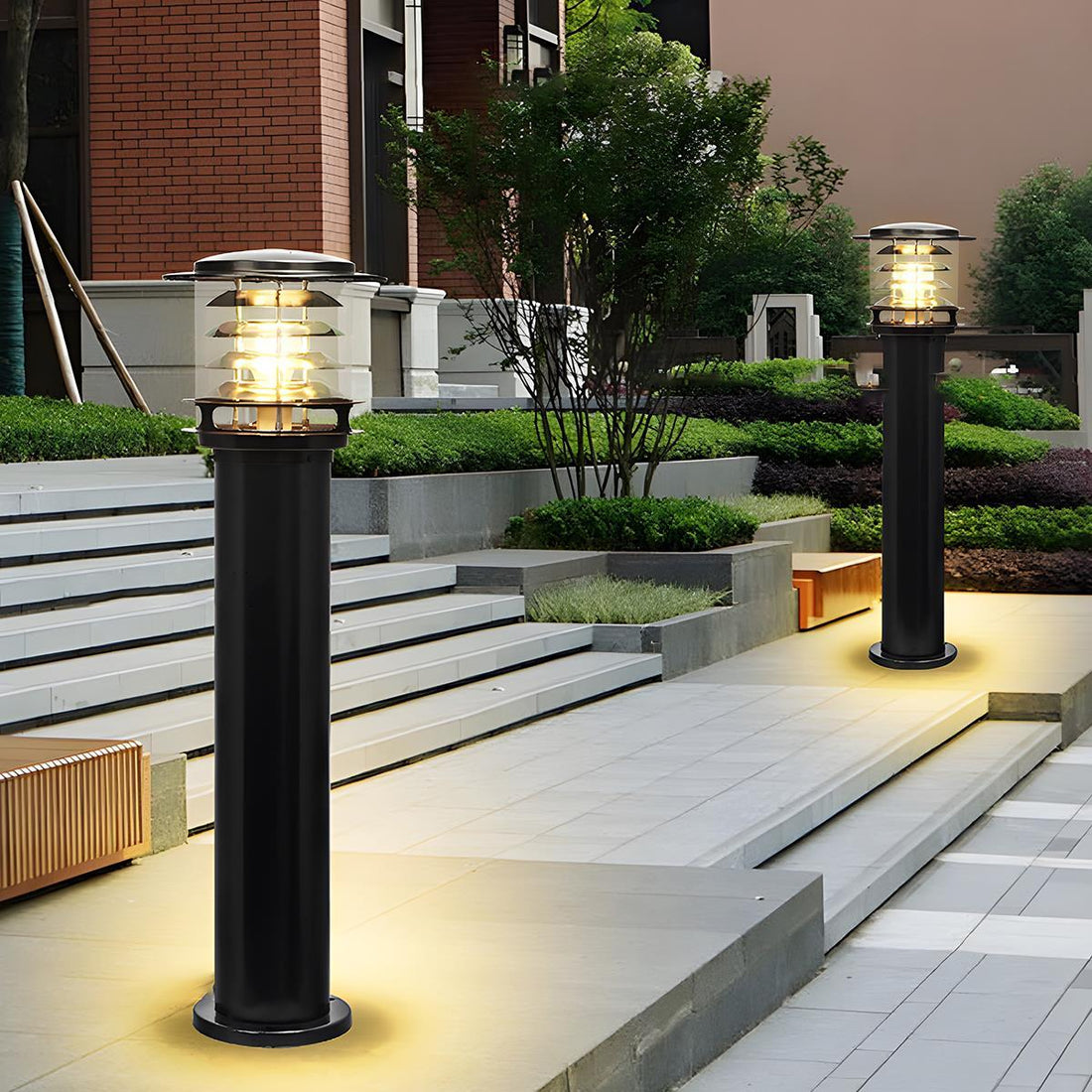 Waterproof Cylinder Tiered LED Outdoor Landscape Lighting - Flyachilles
