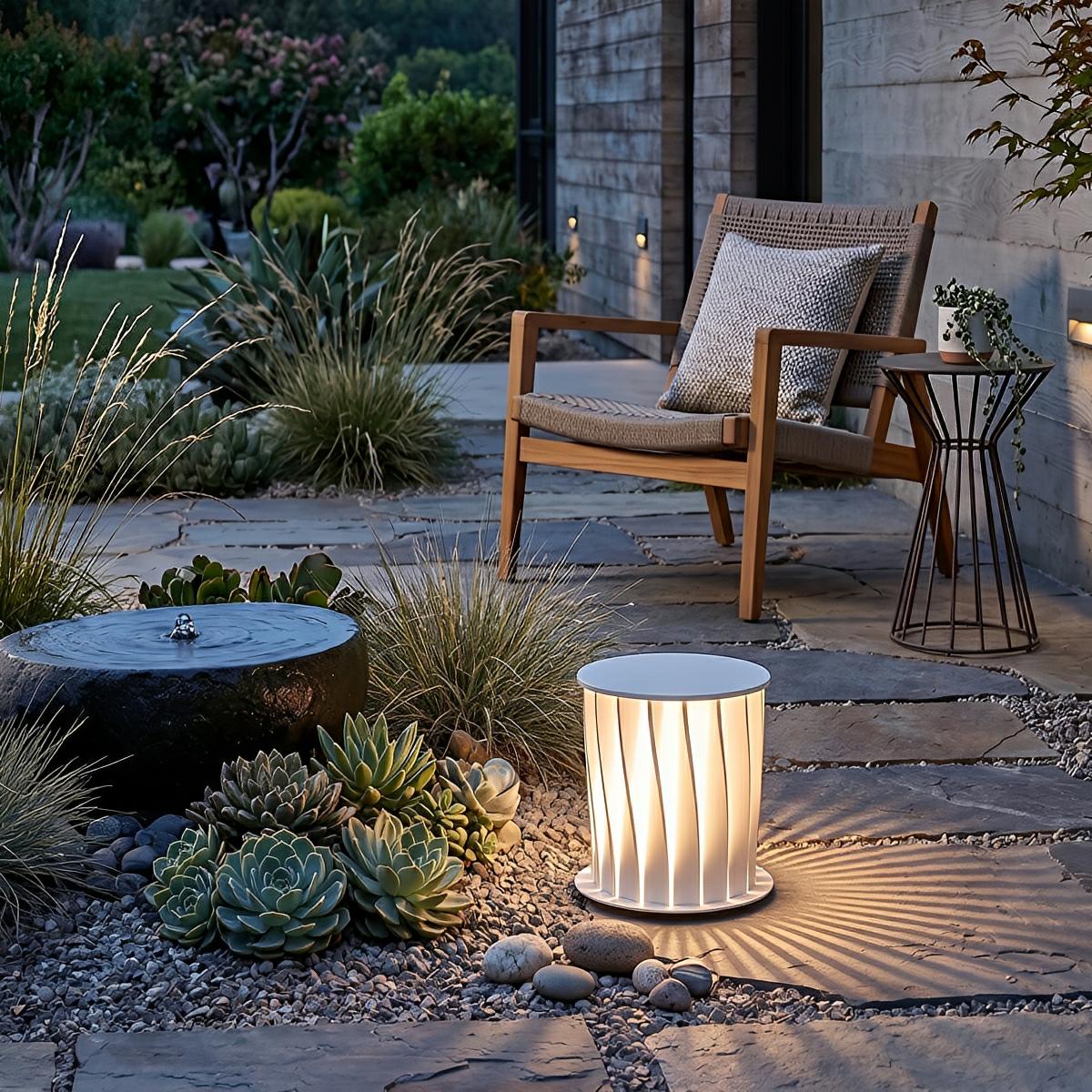 Waterproof Cylindrical Twisted Outdoor Post Light Pathway Lighting - Flyachilles