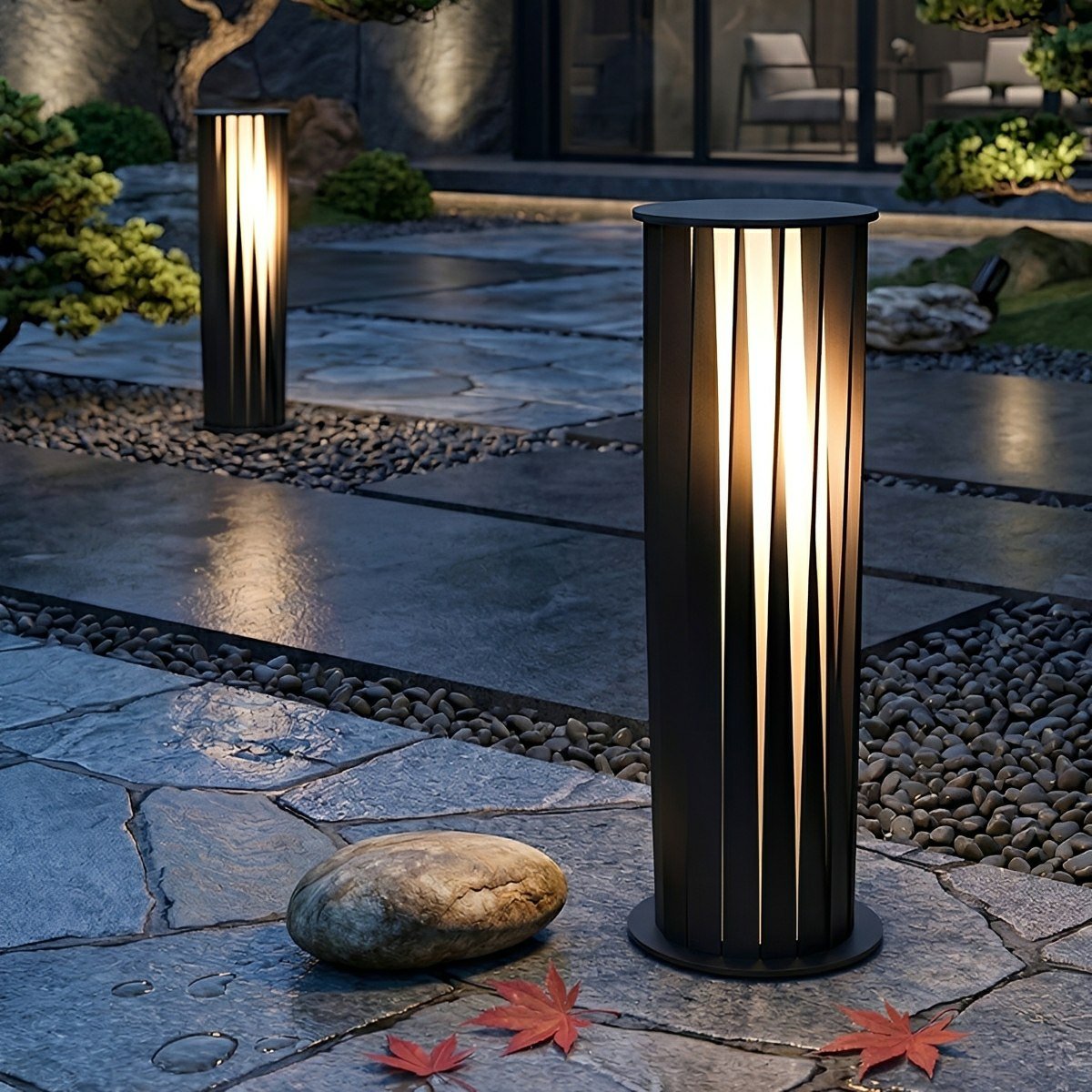 Waterproof Cylindrical Twisted Outdoor Post Light Pathway Lighting - Flyachilles