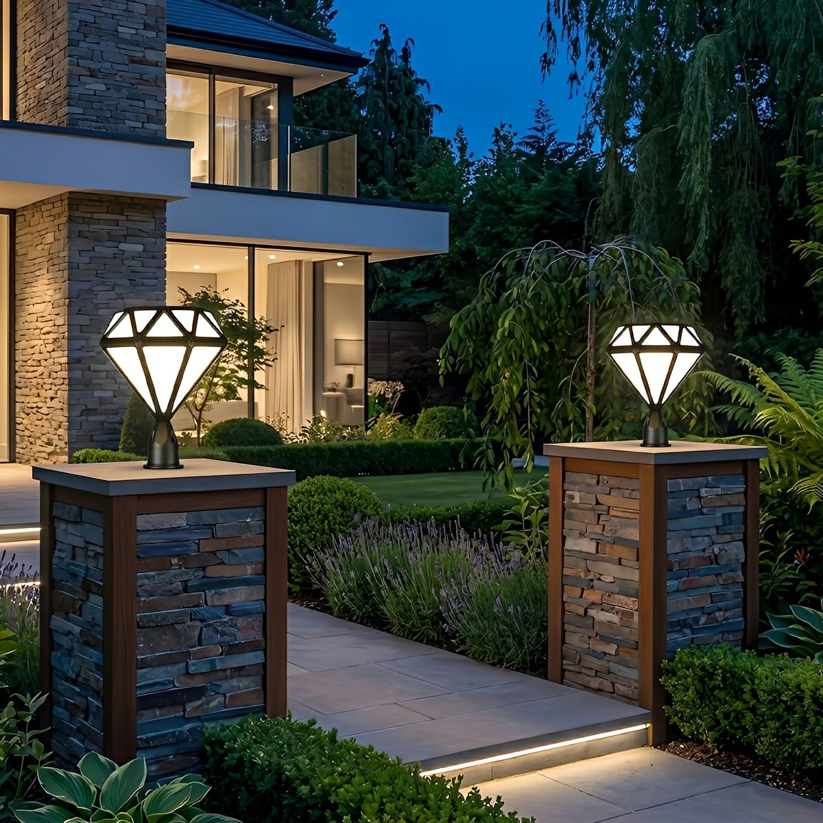 Waterproof Diamond Shape Post Cap Lights Fence Lighting - Flyachilles