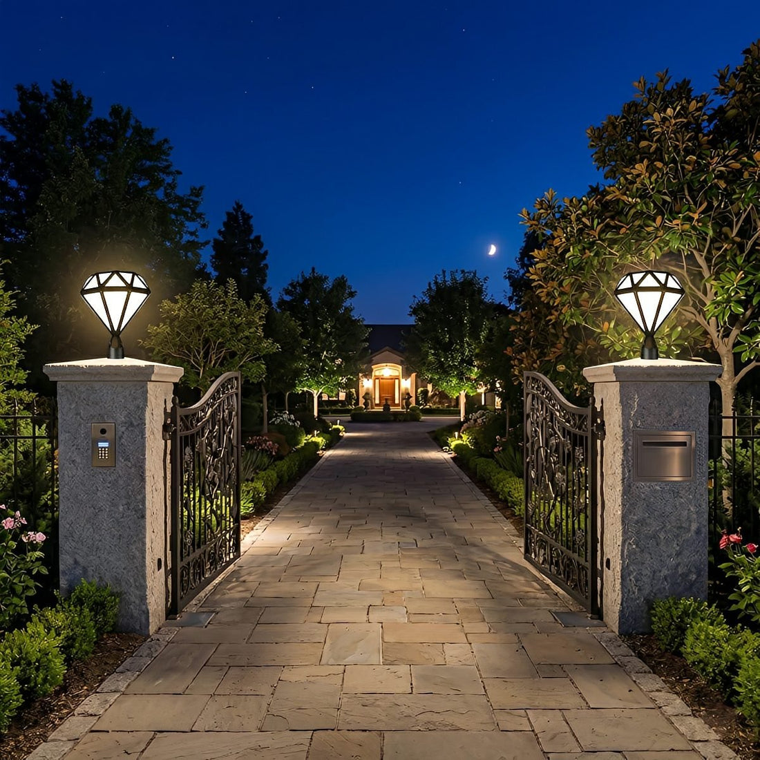 Waterproof Diamond Shape Post Cap Lights Fence Lighting - Flyachilles