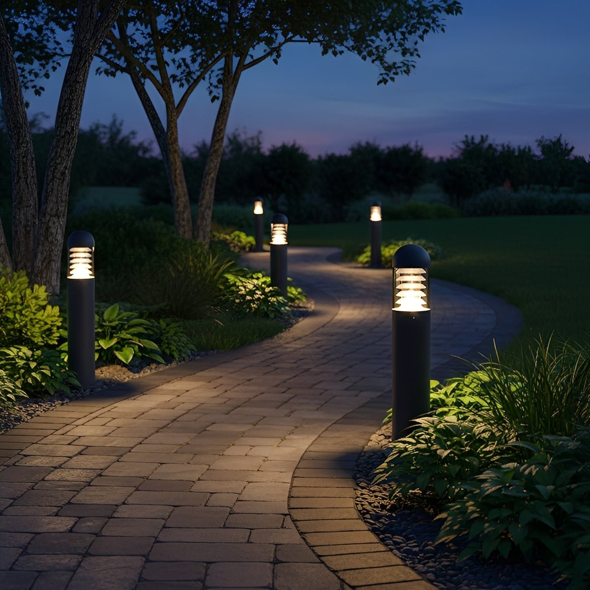 Waterproof Fence Patio Courtyard Park Yard Aluminum Pillar Post Column Lamp - Flyachilles