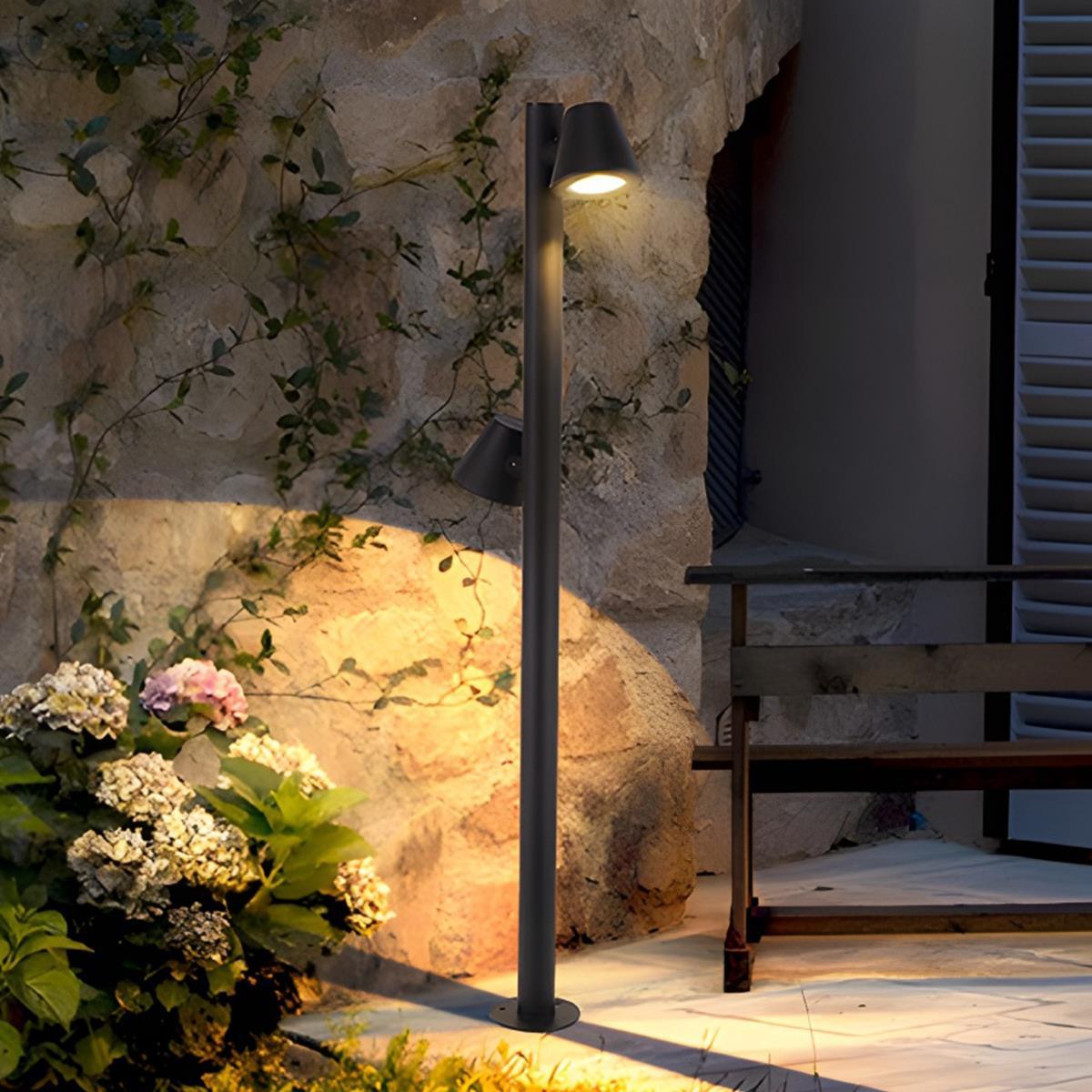 Waterproof Flash Black Modern Column Outdoor Street Pole Lights - Flyachilles