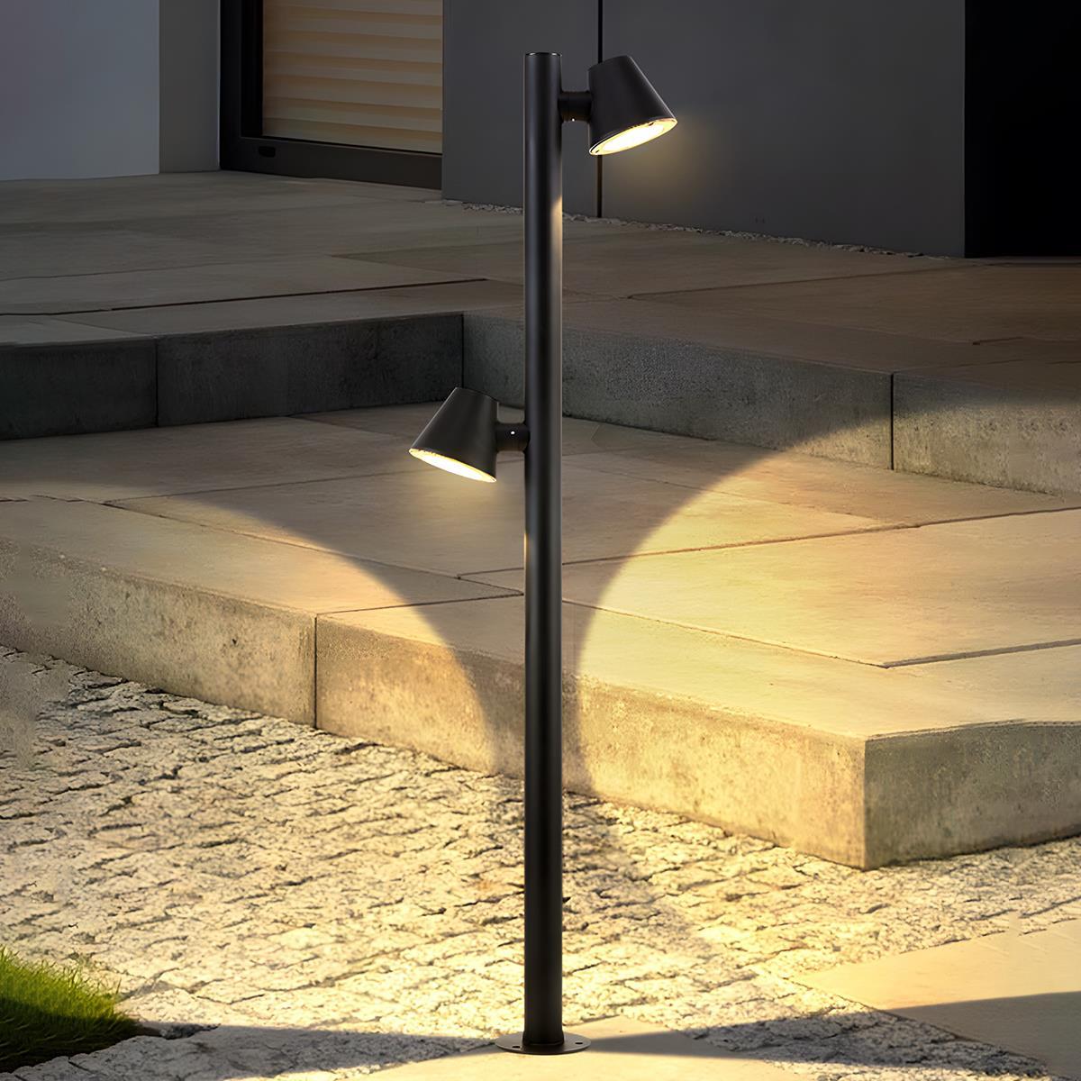 Waterproof Flash Black Modern Column Outdoor Street Pole Lights - Flyachilles