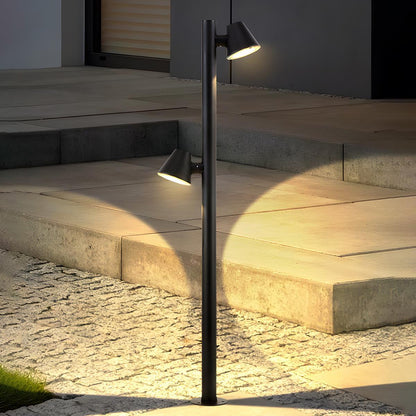 Waterproof Flash Black Modern Column Outdoor Street Pole Lights - Flyachilles