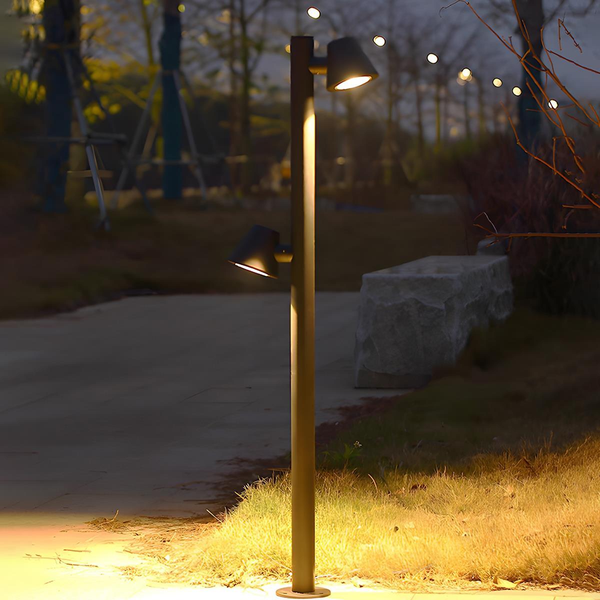 Waterproof Flash Black Modern Column Outdoor Street Pole Lights - Flyachilles