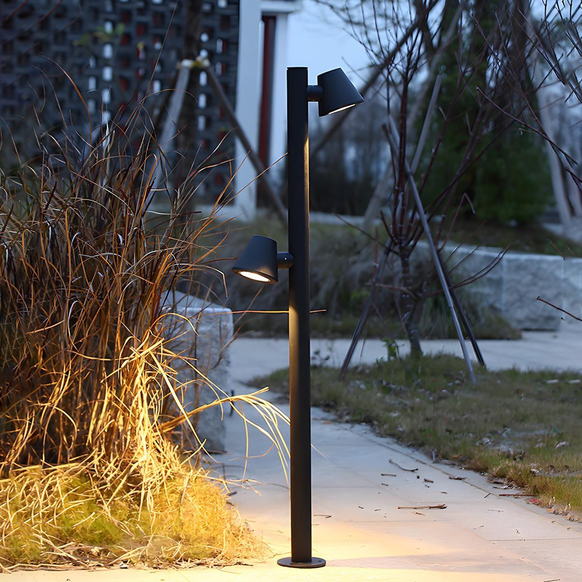 Waterproof Flash Black Modern Column Outdoor Street Pole Lights - Flyachilles