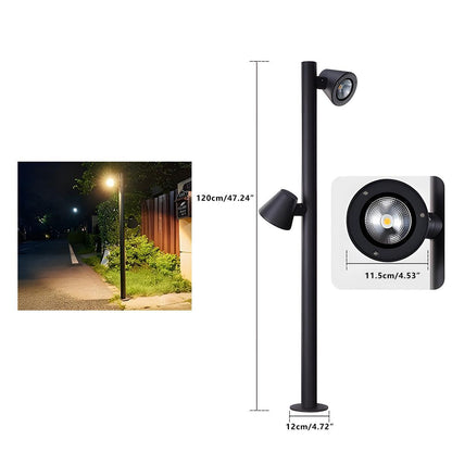 Waterproof Flash Black Modern Column Outdoor Street Pole Lights - Flyachilles