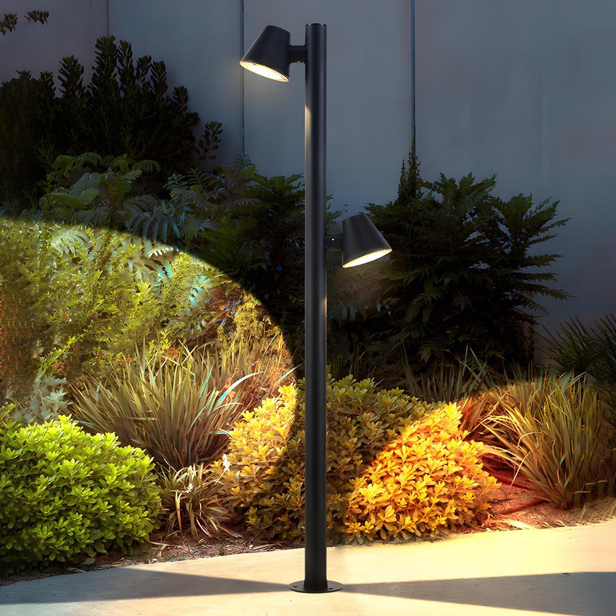 Waterproof Flash Black Modern Column Outdoor Street Pole Lights - Flyachilles
