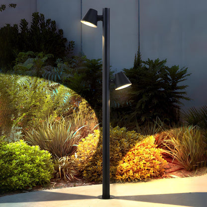 Waterproof Flash Black Modern Column Outdoor Street Pole Lights - Flyachilles
