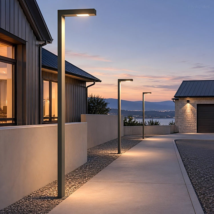 Waterproof LED Black Modern Column Outdoor Pole Street Light - Flyachilles