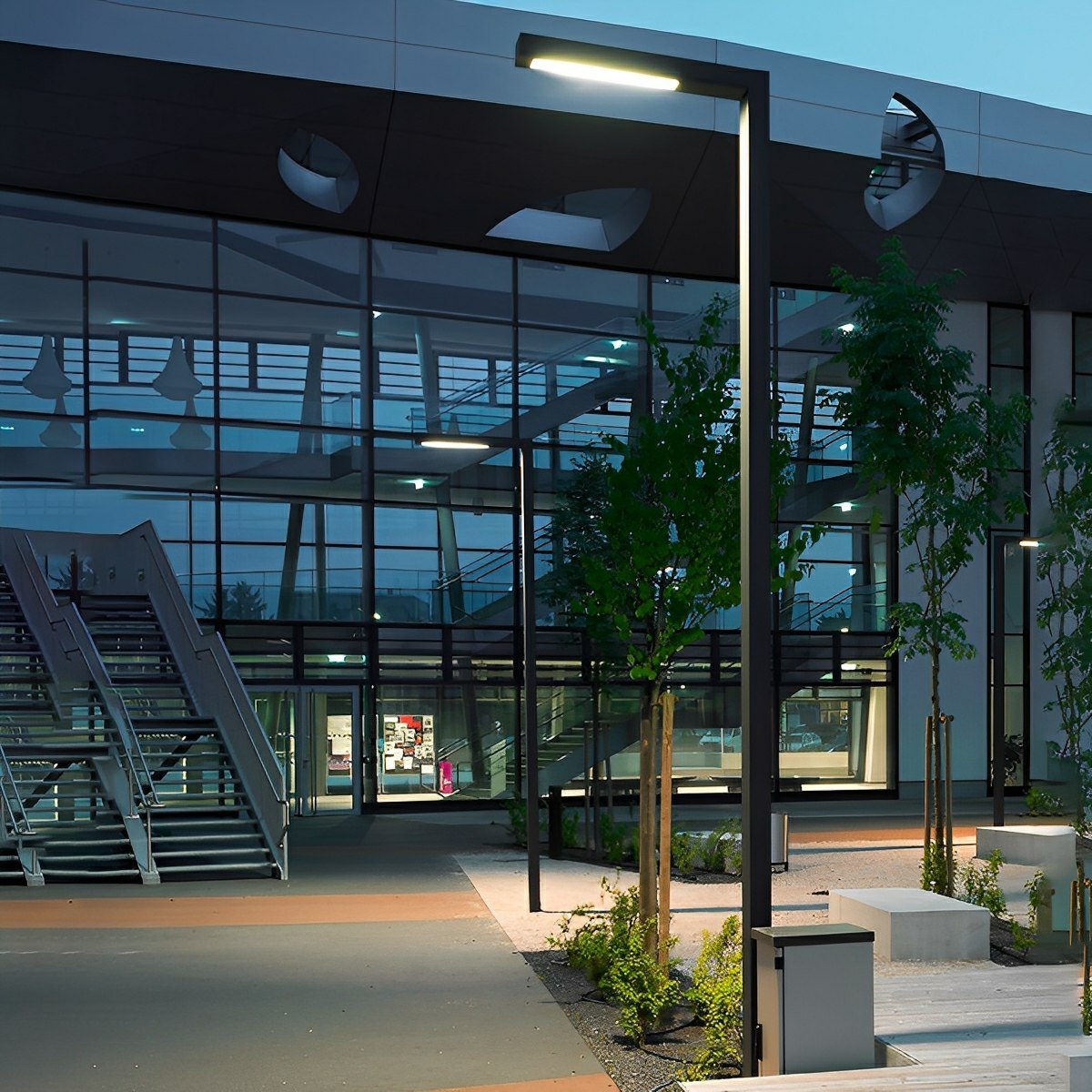 Waterproof LED Black Modern Column Outdoor Pole Street Light - Flyachilles