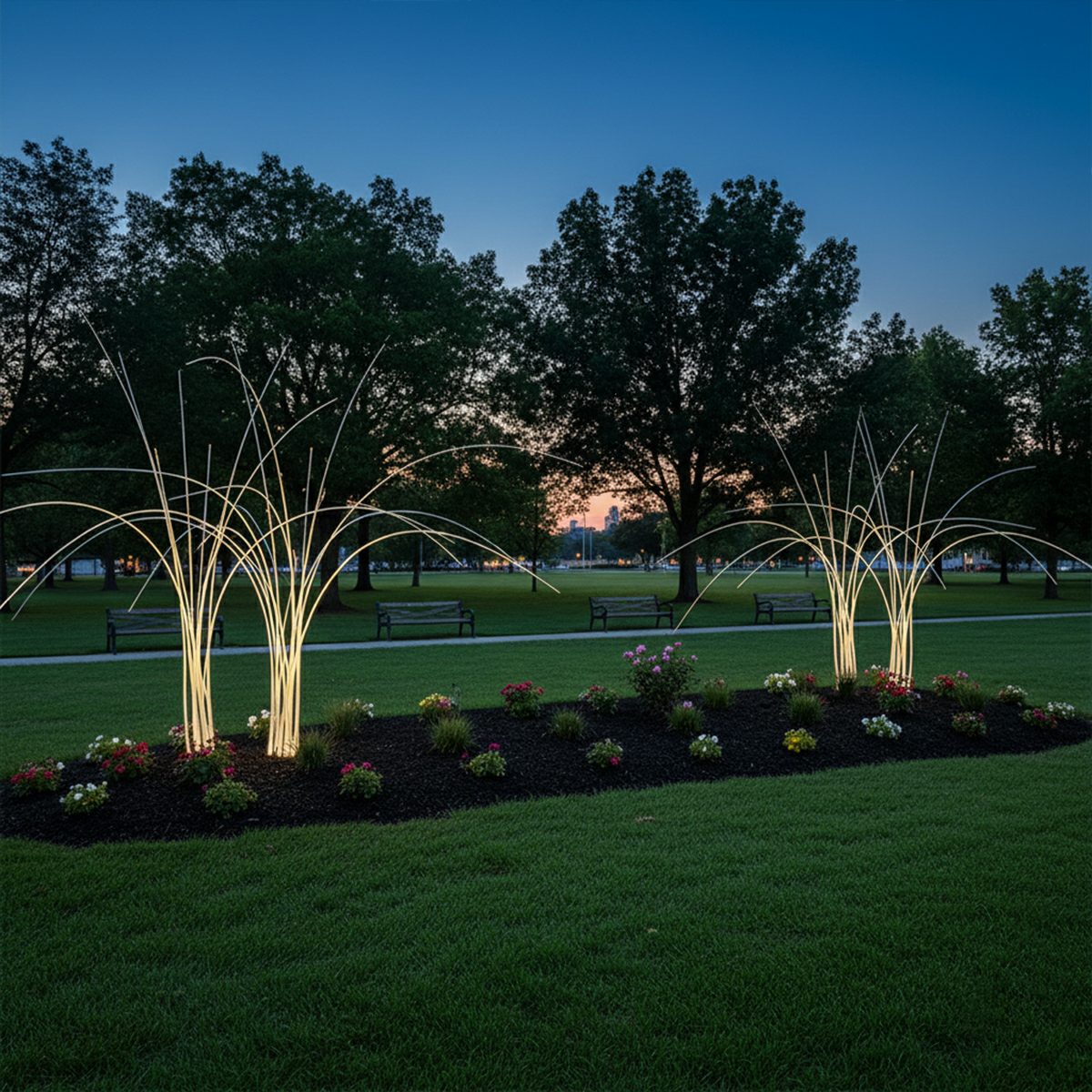 Waterproof LED Reed Fiber Optic Shaped Light Lawn Landscape Light - Flyachilles