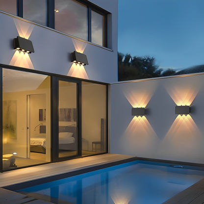 Waterproof LED Up and Down Lights Solar Wall Lamp Wall Washer Lights - Flyachilles