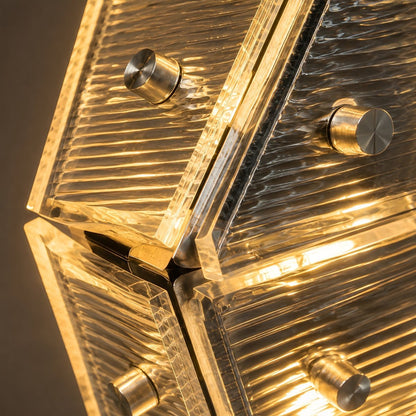 Waterproof Luxury Diamond Ribbed Glass Outdoor Wall Light - Flyachilles