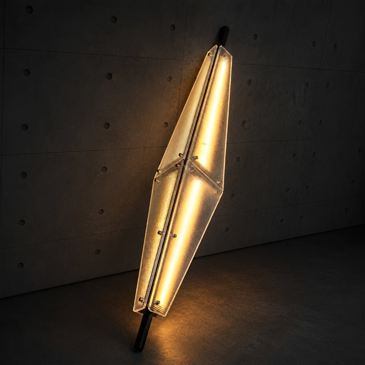 Waterproof Luxury Diamond Ribbed Glass Outdoor Wall Light - Flyachilles