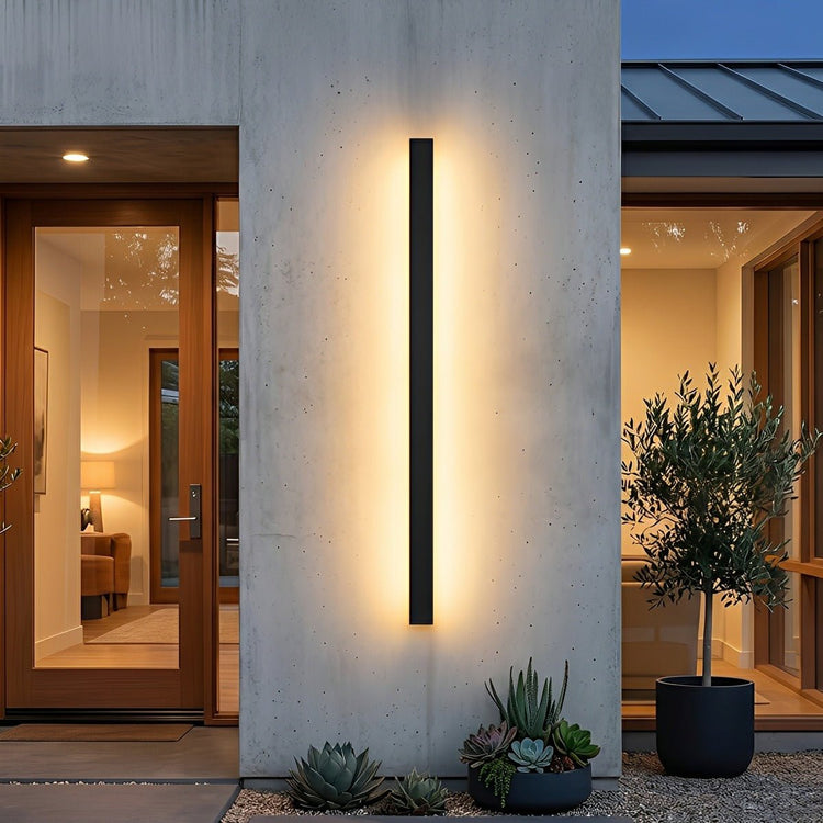 Waterproof Modern Black Long Strip LED Sconce Light Frosted Wall Light - Flyachilles