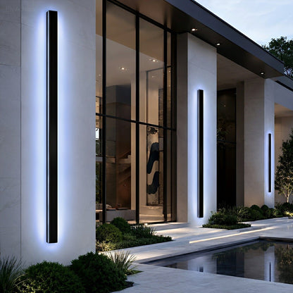 Waterproof Modern Black Long Strip LED Sconce Light Frosted Wall Light - Flyachilles