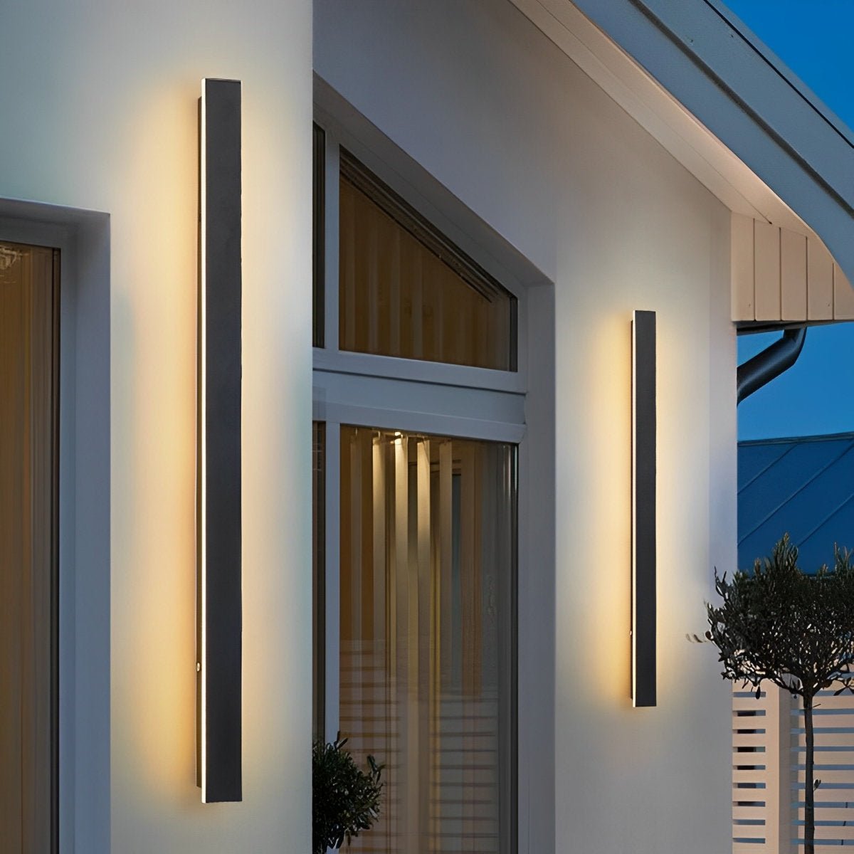 Waterproof Modern Black Long Strip LED Sconce Light Frosted Wall Light - Flyachilles