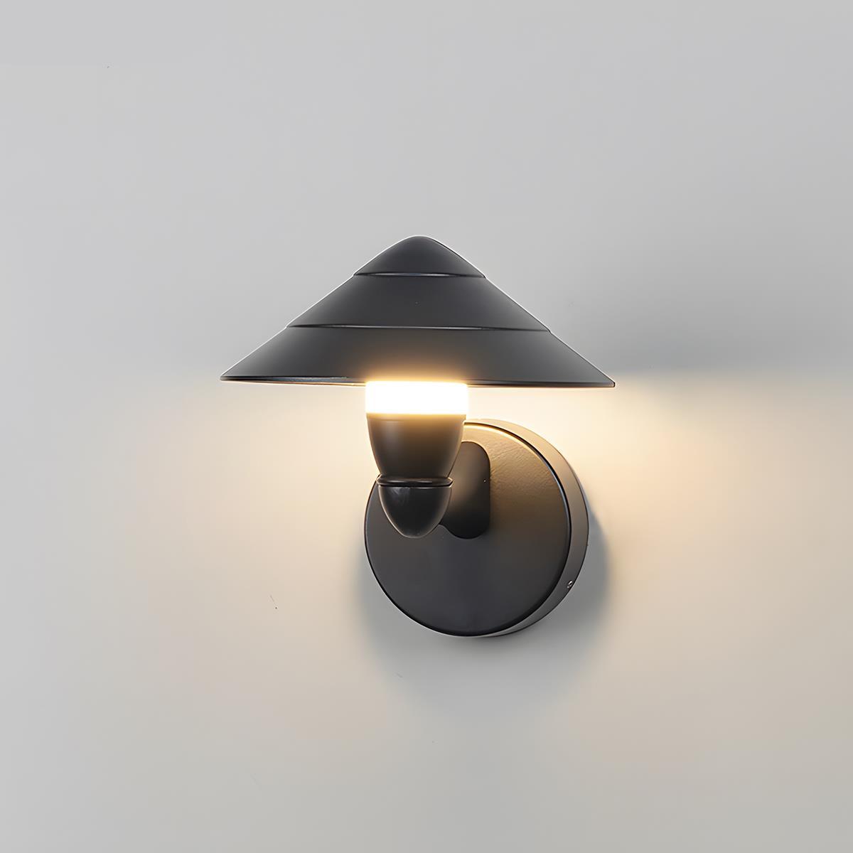 Waterproof Modern Black Umbrella Outdoor LED Wall Lights - Flyachilles