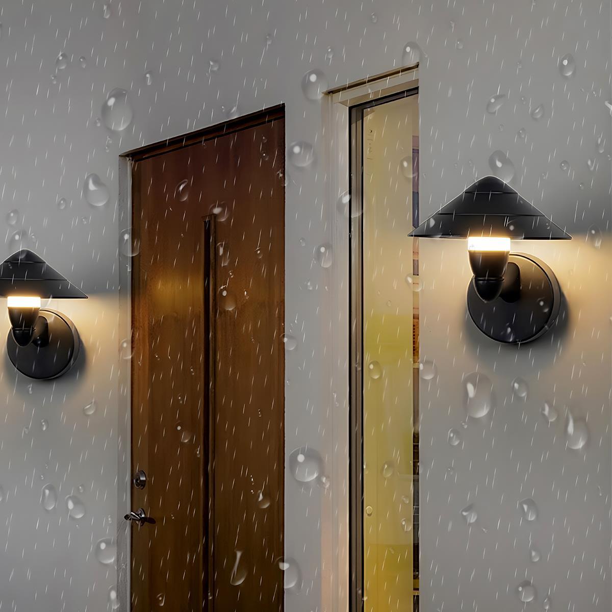 Waterproof Modern Black Umbrella Outdoor LED Wall Lights - Flyachilles