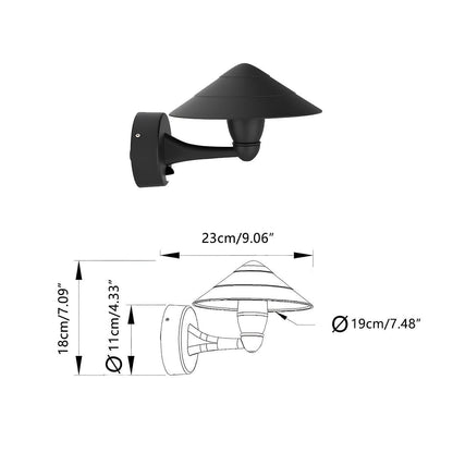 Waterproof Modern Black Umbrella Outdoor LED Wall Lights - Flyachilles